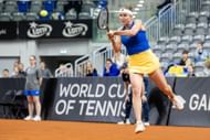 Svitolina plays a backhand in the Billie Jean King Cup - Source: Getty
